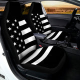 Black American Flag Print Universal Fit Car Seat Covers 102422