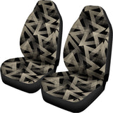 Black And Beige Geometric Triangle Print Universal Fit Car Seat Covers 102422