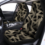 Black And Beige Geometric Triangle Print Universal Fit Car Seat Covers 102422
