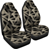 Black And Beige Geometric Triangle Print Universal Fit Car Seat Covers 102422