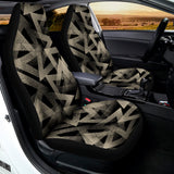 Black And Beige Geometric Triangle Print Universal Fit Car Seat Covers 102422
