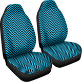 Black And Blue Chevron Pattern Print Universal Fit Car Seat Covers 102422