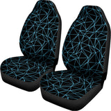Black And Blue Geometric Mosaic Print Universal Fit Car Seat Covers 102422