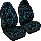 Black And Blue Geometric Mosaic Print Universal Fit Car Seat Covers 102422
