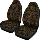 Black And Gold African Afro Print Universal Fit Car Seat Covers 102422