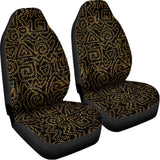 Black And Gold African Afro Print Universal Fit Car Seat Covers 102422
