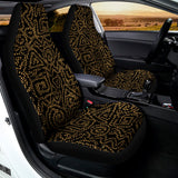 Black And Gold African Afro Print Universal Fit Car Seat Covers 102422