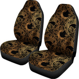 Black And Gold Celestial Pattern Print Universal Fit Car Seat Covers 102422