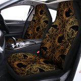 Black And Gold Celestial Pattern Print Universal Fit Car Seat Covers 102422