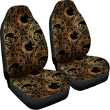 Black And Gold Celestial Pattern Print Universal Fit Car Seat Covers 102422