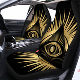 Black And Gold Eye of Providence Print Universal Fit Car Seat Covers 102422