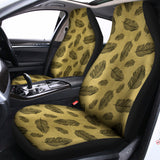 Black And Gold Feather Pattern Print Universal Fit Car Seat Covers 102422