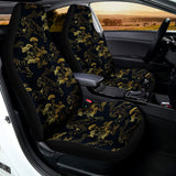 Black And Gold Japanese Tiger Print Universal Fit Car Seat Covers 102422