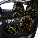 Black And Gold Mandala Print Universal Fit Car Seat Covers 102422