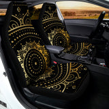 Black And Gold Mandala Print Universal Fit Car Seat Covers 102422