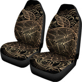 Black And Gold Sea Turtle Print Universal Fit Car Seat Covers 102422