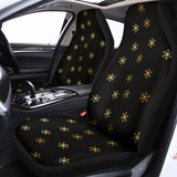 Black And Gold Snowflake Pattern Print Universal Fit Car Seat Covers 102422