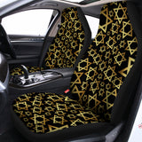 Black And Gold Star of David Print Universal Fit Car Seat Covers 102422