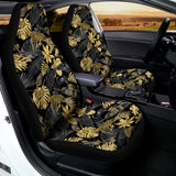 Black And Gold Tropical Pattern Print Universal Fit Car Seat Covers 102422
