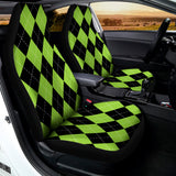 Black And Green Argyle Pattern Print Universal Fit Car Seat Covers 102422