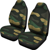 Black And Green Camouflage Print Universal Fit Car Seat Covers 102422