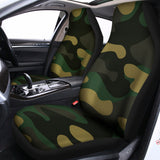 Black And Green Camouflage Print Universal Fit Car Seat Covers 102422