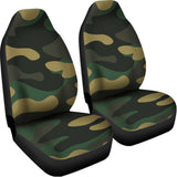 Black And Green Camouflage Print Universal Fit Car Seat Covers 102422