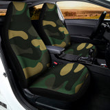 Black And Green Camouflage Print Universal Fit Car Seat Covers 102422