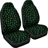 Black And Green Shamrock Pattern Print Universal Fit Car Seat Covers 102422