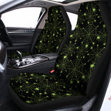 Black And Green Spider Web Pattern Print Universal Fit Car Seat Covers 102422