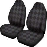 Black And Grey Argyle Pattern Print Universal Fit Car Seat Covers 102422
