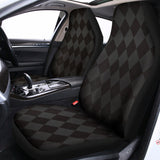 Black And Grey Argyle Pattern Print Universal Fit Car Seat Covers 102422