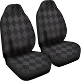 Black And Grey Argyle Pattern Print Universal Fit Car Seat Covers 102422