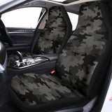 Black And Grey Camouflage Print Universal Fit Car Seat Covers 102422