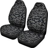 Black And Grey Digital Camo Print Universal Fit Car Seat Covers 102422