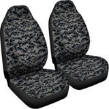 Black And Grey Digital Camo Print Universal Fit Car Seat Covers 102422