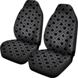 Black And Grey Playing Card Suits Print Universal Fit Car Seat Covers 102422