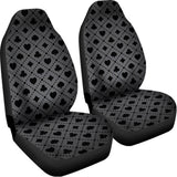 Black And Grey Playing Card Suits Print Universal Fit Car Seat Covers 102422