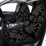 Black And Grey Pot Leaf Pattern Print Universal Fit Car Seat Covers 102422