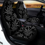 Black And Grey Pot Leaf Pattern Print Universal Fit Car Seat Covers 102422