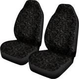 Black And Grey Western Floral Print Universal Fit Car Seat Covers 102422
