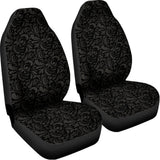 Black And Grey Western Floral Print Universal Fit Car Seat Covers 102422