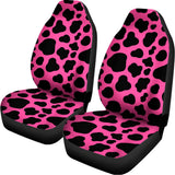Black And Hot Pink Cow Print Universal Fit Car Seat Covers 102422