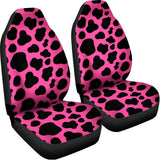 Black And Hot Pink Cow Print Universal Fit Car Seat Covers 102422