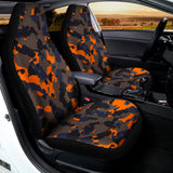 Black And Orange Camouflage Print Universal Fit Car Seat Covers 102422