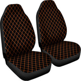 Black And Orange Harlequin Print Universal Fit Car Seat Covers 102422