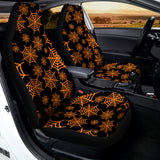 Black And Orange Spider Web Print Universal Fit Car Seat Covers 102422