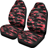 Black And Pink Camouflage Print Universal Fit Car Seat Covers 102422
