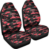 Black And Pink Camouflage Print Universal Fit Car Seat Covers 102422