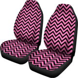 Black And Pink Chevron Pattern Print Universal Fit Car Seat Covers 102422